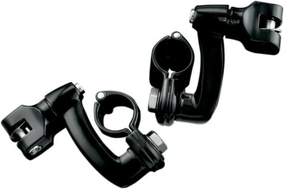 Longhorn Offset Peg Mounts 1-1/4" Clamp Black by Kuryakyn