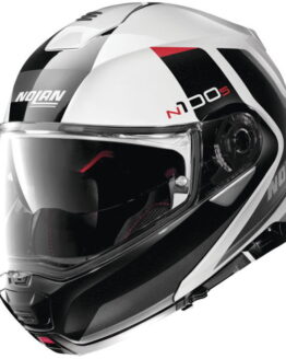Nolan Helmets N100-5 Hilltop Modular Helmet Metallic White/Black Large