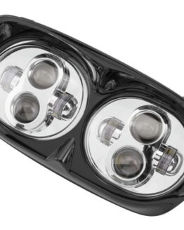 Letric Lighting LED Headlight 80W Hi/Lo Chrome/Black For Road Glide