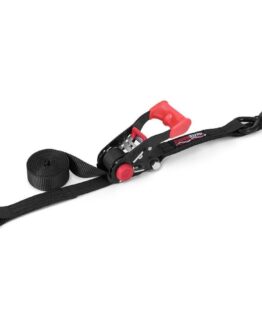 Single 1" Black Ratchet Tie Down Snap S Hook and Soft Tie 6 ft