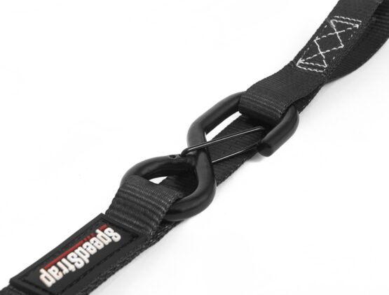 Single 1" Black Ratchet Tie Down Snap S Hook and Soft Tie 6 ft - Image 3