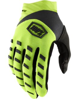 100% Airmatic Men's Gloves Flo. Yellow Large