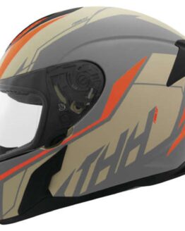 THH T810S Turbo Full Face Helmet Grey/Orange Large