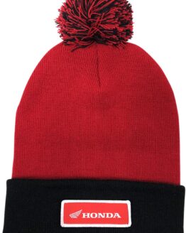 Men's Honda Pom Beanie Red/Black One Size by Factory Effex