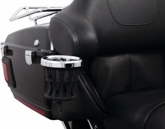 Ciro Gen 2 Passenger Drink Holder Chrome Black Mount For Harley Touring - Image 2