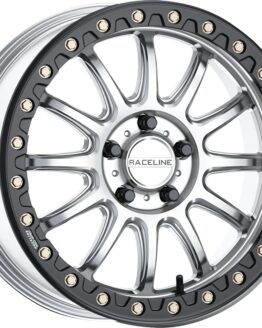 Raceline Alpha Beadlock Wheel 17x7 4x156 +40 Hyper Silver/Black