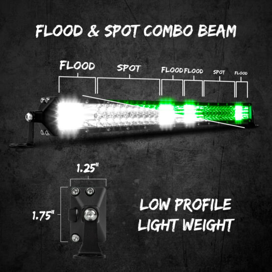 20" 2-in-1 Light Bar Green/White - Image 2