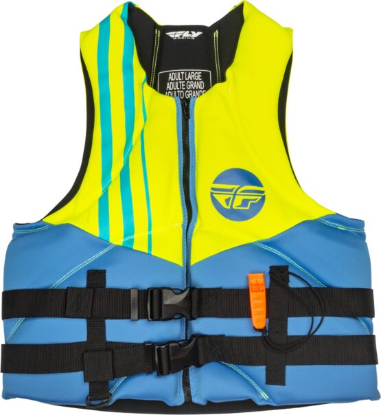 Fly Racing Neoprene Flotation Vest Blue/Hi-Vis/Teal XS