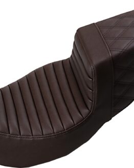 Step-Up Lattice Stitched 2-Up Seat Brown