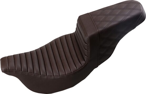 Step-Up Lattice Stitched 2-Up Seat Brown