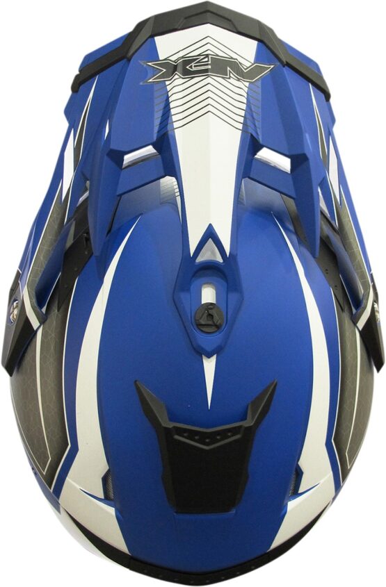 FX-41DS Range Full Face Dual-Sport Helmet Matte Blue Large - Image 2