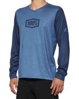 100% Airmatic Long Sleeve Men's Jersey in Slate Blue, Medium