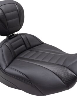Mustang Deluxe Touring Solo Seat with Backrest Black For 2024 Harley Touring