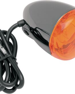 Black Nickle Deuce-Style Amber Turn Signal - Front - 8500A-BN