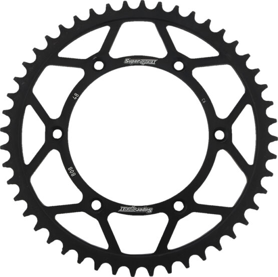Supersprox Rear Steel Sprocket 48T Black Fits 80-16 Kawasaki Suzuki