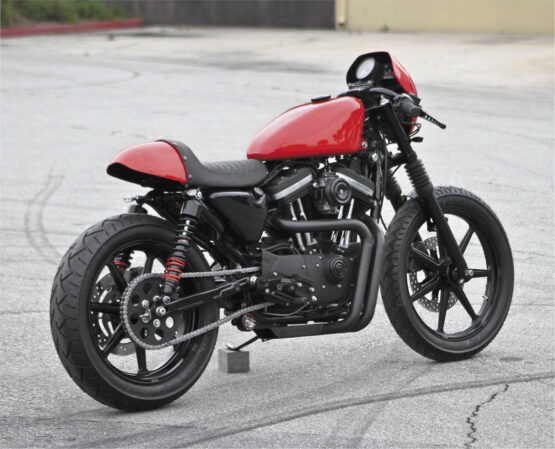 Burly Brand Cafe Racer Partial Cover Seat Black Fits 86-03 Harley Sportster - Image 2