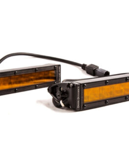 6 In LED Light Bar Single Row Straight SS6 - Amber Wide Light Bar (Pair)