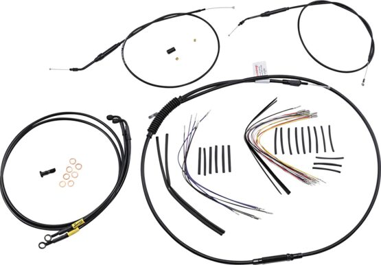 Extended Black Control Cable Kit For 14" T-Bar Handlebars