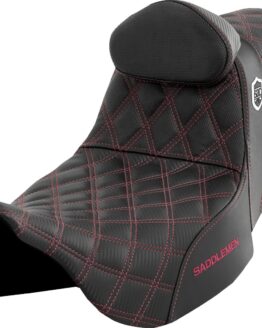 Saddlemen Pro Series SDC Performance Seat w/ Backrest Wine Berry FLH/FLT 08-23