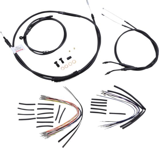Extended Black Control Cable Kit - 14" tall bars