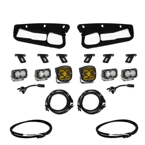 Baja Designs Amber SAE Fog Pocket Kit w/Upfitter - Fits 2021+ Ford Bronco