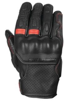 Twist of Fate Leather Gloves Black/Red - Medium