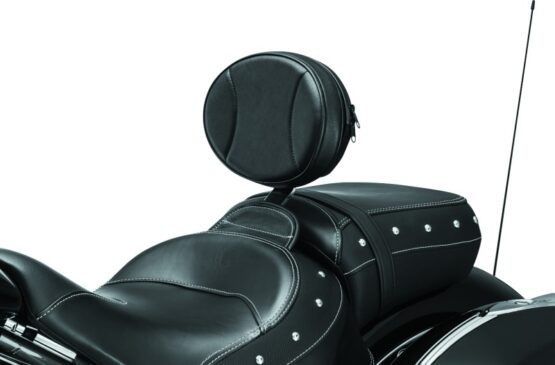 Kuryakyn Plug-N-Go Driver Backrest Black Pad Chrome For 14-Up Indian - Image 2