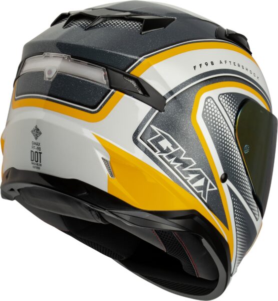 GMAX FF-98 Aftershock Full-Face Helmet White/Silver Small - Image 2