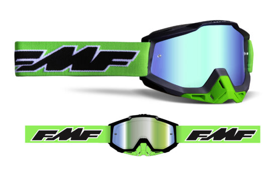 FMF PowerBomb Goggles Rocket Lime Green w/ Mirror Lens - Image 2