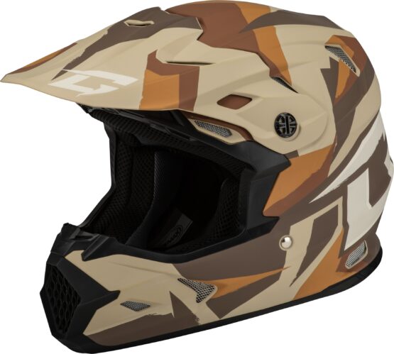 GMAX MX-96 Splinter Helmet Matte Brown/Tan/White 2X-Large