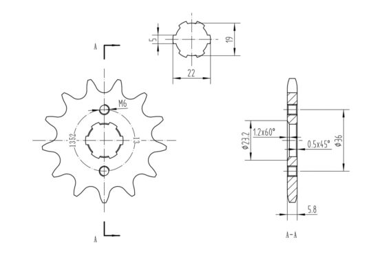 BikeMaster Front Sprocket 520 13T Fits Honda - Image 2