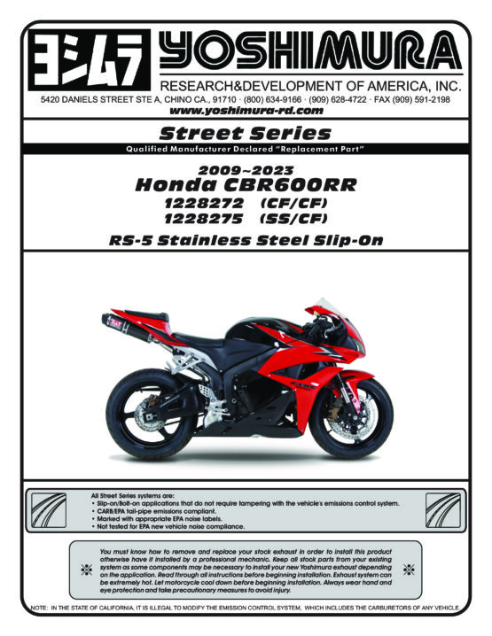 Yoshimura RS5 Slip-On Exhaust Stainless/Carbon Black Fits 09-25 Honda CBR600RR - Image 2