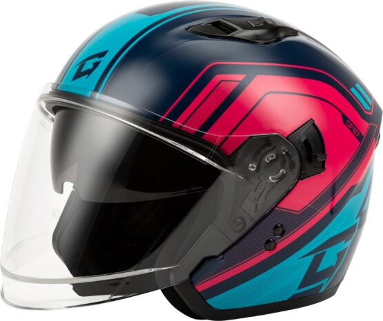 GMAX OF-87 Duke Helmet w/LED Light Blue/Red Large - Image 2