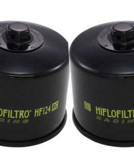 HifloFiltro Racing Oil Filter HF124RC - Replaces 16097-0009 For Kawasaki H2/H2R - 2 Pack