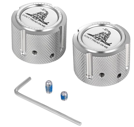 Figurati Designs Front Axle Nut Cover Stainless Steel Silver For Harley-Davidson