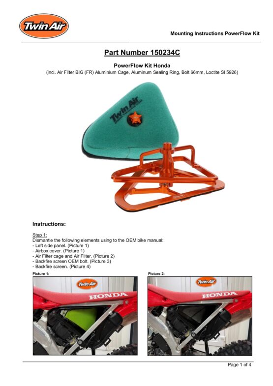 Twin Air PowerFlow Air Filter Kit For Honda CRF Models (2025) - Image 2