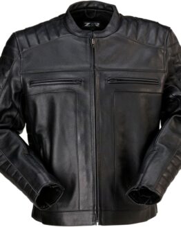Z1R Artillery Leather Jacket Black Men's 4XL