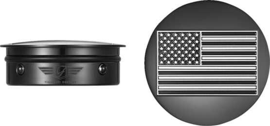 Figurati Designs Swing Arm Covers Black Contrast Cut American Flag Pair - Image 2