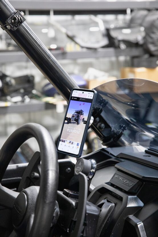 Klock Werks Roll Cage Phone Mount Offset 2in Black for Polaris Honda - Image 2