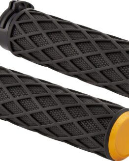 Arlen Ness Diamond Grips Cable Gold for Harley-Davidson 1in Bars