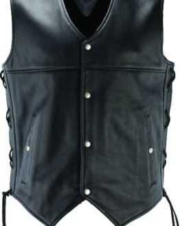 Kuryakyn Old Skool Leather Vest Black 3XL Men's