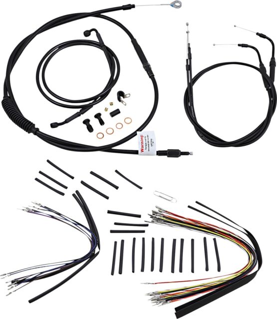 Extended Black Control Cable Kit - 14" tall bars