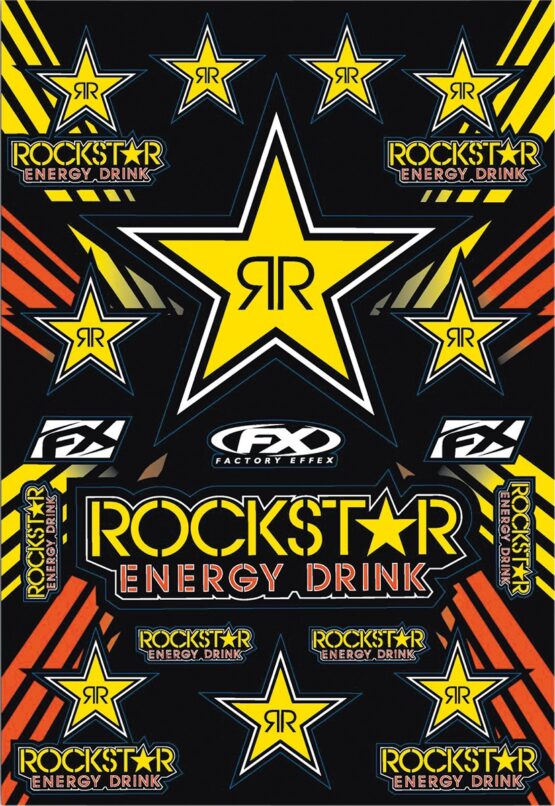 Factory Effex Rockstar Energy Sticker Sheets Yellow