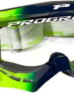 3200 Fluorescent Yellow / Blue Venom OTG Goggles - Clear Lens w/ Roll-Off System