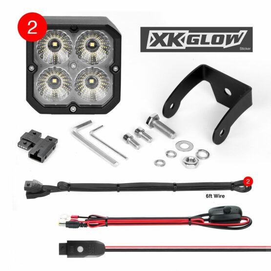 XK Glow XKchrome 20w LED Cube Light w/ RGB Accent Light - Flood Beam - Image 2