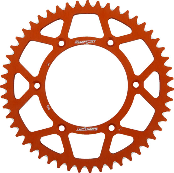 Supersprox 51T Aluminum Rear Sprocket Orange 520 For Husq/KTM