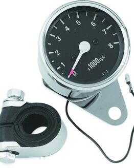 Bikers Choice Mini Mechanical Tachometer Black Face 2.5in 8000 RPM