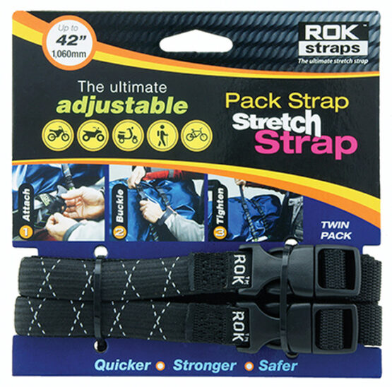 ROK Straps Medium Duty Stretch Strap 42in Black/Reflective