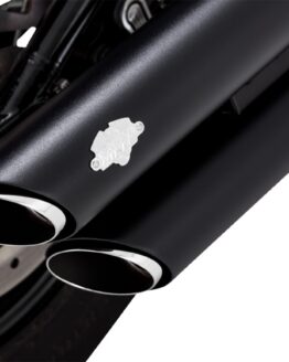 Twin Slash 3" PCX Slip-On Exhaust Black Fits 18-24 HD Harley Softail