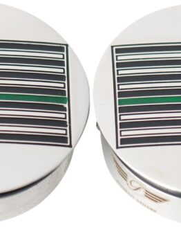 Figurati Designs Swing Arm Covers Green Line Flag Harley Touring